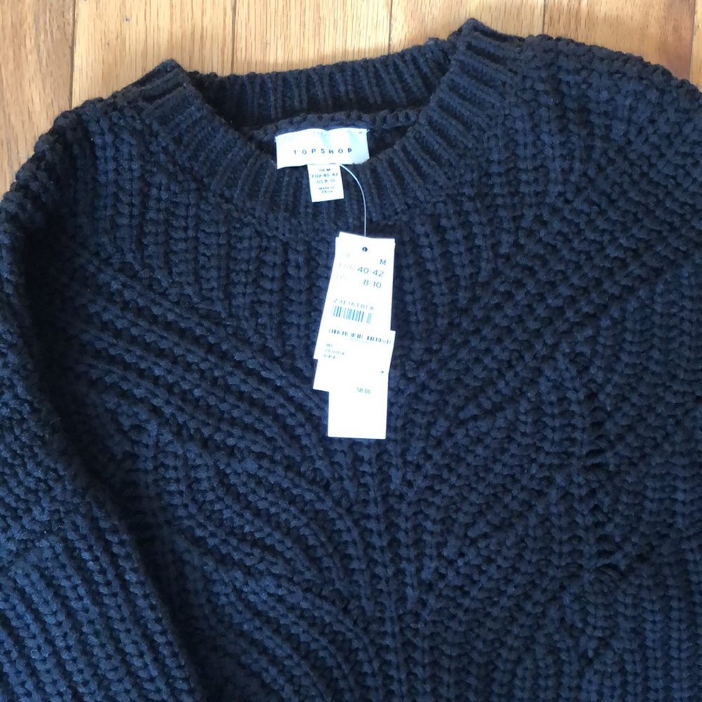 NWT Topshop Butterfly Stitch Cropped Sweater